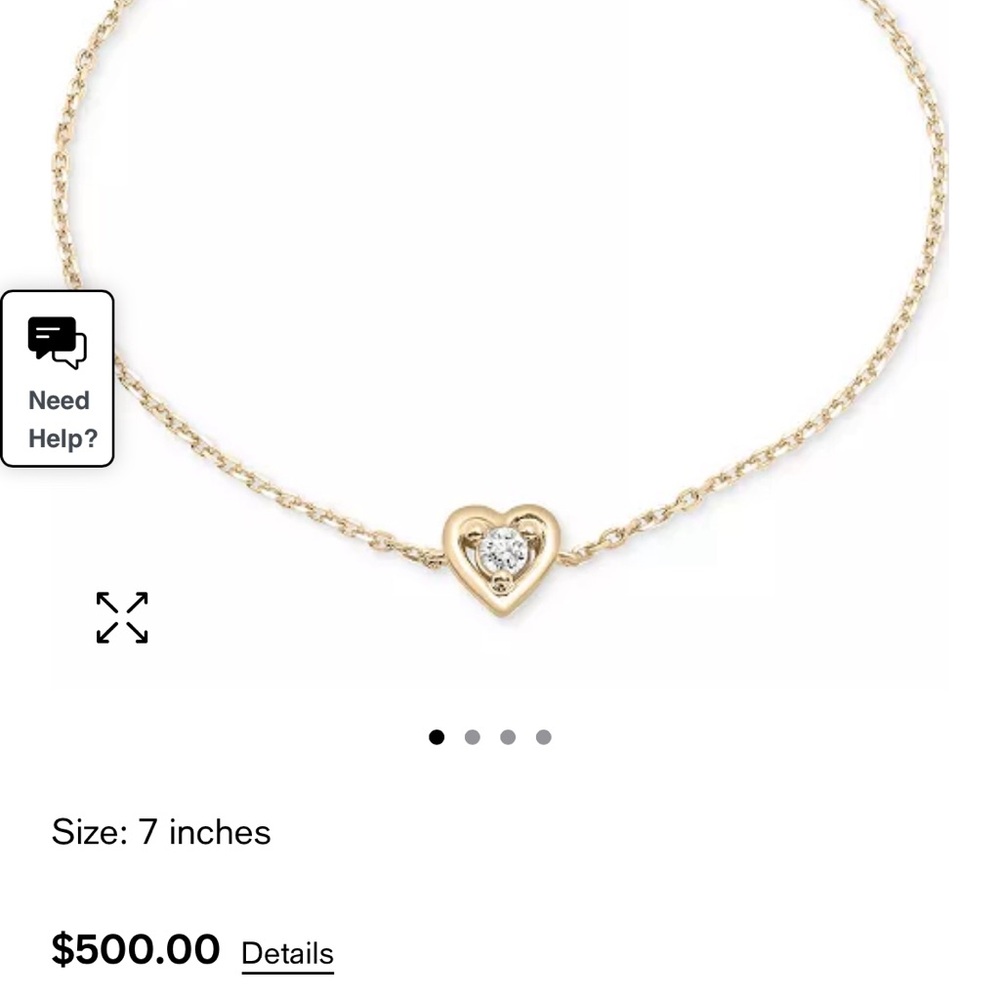 Audrey by Aurate Diamond Heart Link Bracelet in Gold